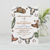 ウェスタンブラウンウエスタンカウボーイベビーシャワー 招待状 (スタンド正面)