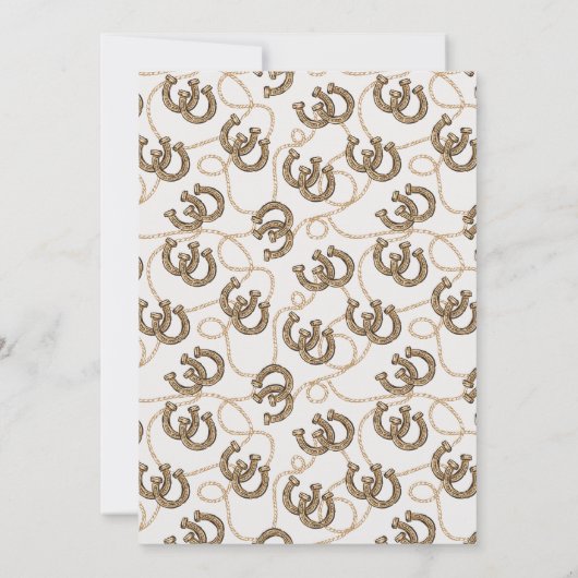 ウェスタンブラウンウエスタンカウボーイベビーシャワー 招待状 (裏面)