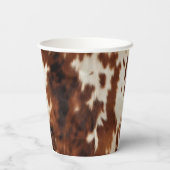 ウェスタンブラウンクリームカウハイド ウェディング 紙コップ (裏面)