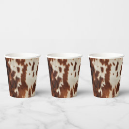 ウェスタンブラウンクリームカウハイド ウェディング 紙コップ