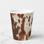 ウェスタンブラウンクリームカウハイド ウェディング 紙コップ (正面)