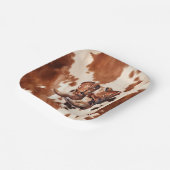 ウェスタンブラウンクリームカウボーイブーツ ペーパープレート (傾斜あり)