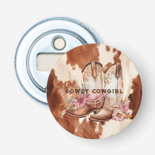 ウェスタンブラウンクリームカウボーイブーツ 栓抜き