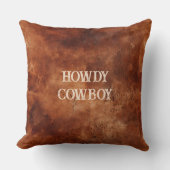 ウェスタンブラウンハウディカウボーイブラウン クッション (正面)