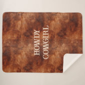 ウェスタンブラウンハウディカウボーイブラウン シェルパブランケット (正面(横))