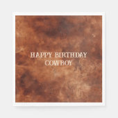 ウェスタンブラウンハウディカウボーイブラウン スタンダードランチョンナプキン (正面)