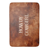 ウェスタンブラウンハウディカウボーイブラウン バスマット (正面縦)