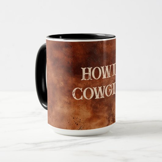 ウェスタンブラウンハウディカウボーイブラウン マグカップ (正面左)
