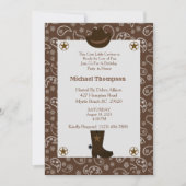 ウェスタンブラウンバンダナカウボーイバースデーパーティー 招待状 (正面)