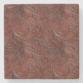 ウェスタンブラウンボヘミアンアート ストーンコースター (正面)