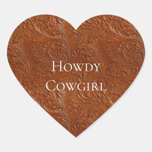 ウェスタンブラウンボヘミアンアート ハートシール (正面)