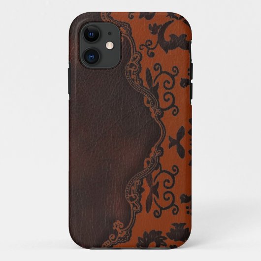 ウェスタンブラウンレザーオレンジダマスクiphone5ケース Case-Mate iPhoneケース (裏面)