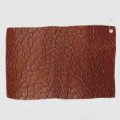 ウェスタンブラウンレザールックアニマル ゴルフタオル (横)