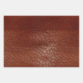 ウェスタンブラウンレザールックアニマル ラッピングペーパーシート (正面)