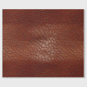 ウェスタンブラウンレザールックアニマル ラッピングペーパー (フラット)