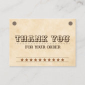 ウェスタンブラウンロゴのビジネス感謝のノートカード 名刺 (正面)