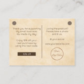 ウェスタンブラウンロゴのビジネス感謝のノートカード 名刺 (裏面)