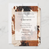 ウェスタンブラウン ブラックカウボーイカウハイド 招待状 (正面)