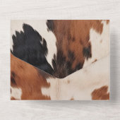 ウェスタンブラウン ブラック クリーム カウハイド ウェディング オールインワン招待状 (裏面)