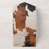 ウェスタンブラウン ブラック クリーム カウハイド ウェディング オールインワン招待状 (外側)