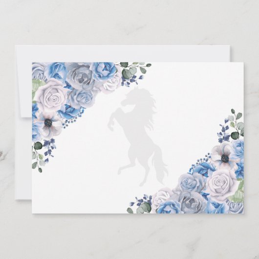 ウェスタンブルーキンセアニラ日付写真を保存 招待状 (裏面)