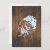 ウェスタンブルーベビーシャワーカントリーブーツ 招待状 (裏面)