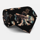 ウェスタンブロンズ音楽テーマギターとブーツ ネクタイ (ロール)