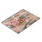 ウェスタンブロンド女性のカーボーイピンクサボテン花 ノートブック (左側)