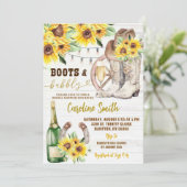 ウェスタンブーツとバビーひまわり ブライダルシャワー 招待状 (スタンド正面)