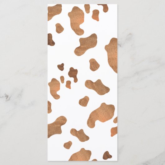 ウェスタンブーツとバブルな ブライダルシャワーのメニュー メニュー (裏面)