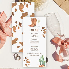 ウェスタンブーツとバブルな ブライダルシャワーのメニュー メニュー