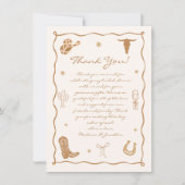 ウェスタンブーツとバブル ブライズシャワー サンキューカード (正面)
