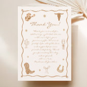 ウェスタンブーツとバブル ブライズシャワー サンキューカード