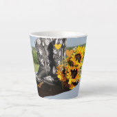 ウェスタンブーツひま素朴結婚フラワー カフェラテマグ (正面)