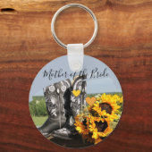 ウェスタンブーツひま素朴結婚フラワー キーホルダー (正面)