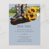 ウェスタンブーツひま素朴結婚フラワー ポストカード (正面)