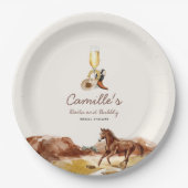 ウェスタンブーツアンドバブリーブライダルシャワー ペーパープレート (正面)