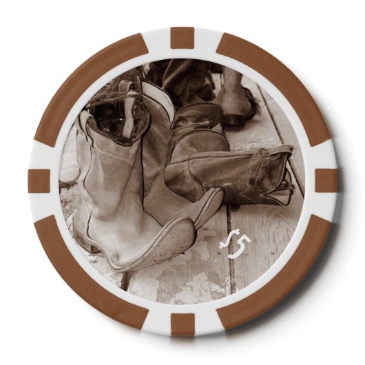 ウェスタンブーツクレイトランプのポーカーチップ、カスタマイズ可能 ポーカーチップ (正面)