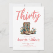 ウェスタンブーツフローラティース誕生日 招待状 (正面)