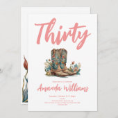 ウェスタンブーツフローラティース誕生日 招待状 (正面/裏面)