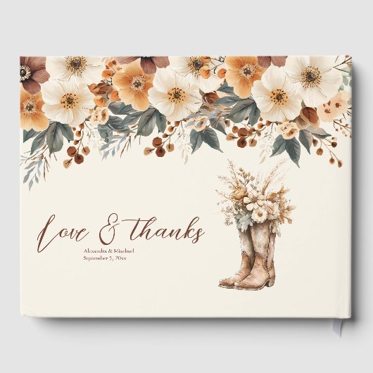 ウェスタンブーツフローラテラコッタ結婚ズ ゲストブック (裏面)