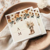 ウェスタンブーツフローラテラコッタ結婚ズ スタンダードカクテルナプキン