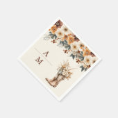 ウェスタンブーツフローラテラコッタ結婚ズ スタンダードカクテルナプキン (角)