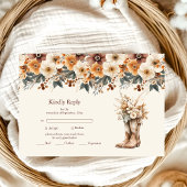 ウェスタンブーツフローラテラコッタ結婚ズ 出欠カード