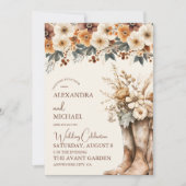 ウェスタンブーツフローラテラコッタ結婚ズ 招待状 (正面)