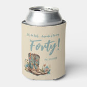 ウェスタンブーツフローラ40歳の誕生日パーティー 缶クーラー (缶正面)