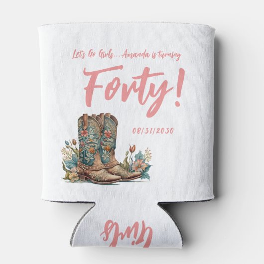 ウェスタンブーツフローラ40歳の誕生日パーティー 缶クーラー (裏面)