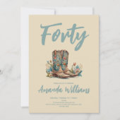 ウェスタンブーツフローラ40番誕生日 招待状 (正面)