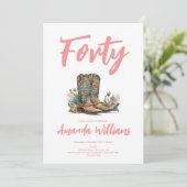 ウェスタンブーツフローラ40番誕生日 招待状 (スタンド正面)