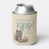 ウェスタンブーツフローラ50歳の誕生日パーティー缶 缶クーラー (缶正面)